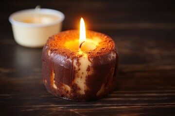 Obraz na płótnie Canvas burned out doughnut shape candle