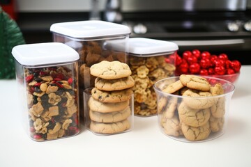 airtight containers for storing holiday cookies and treats