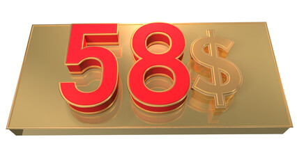  Creative gold3d number 58  $