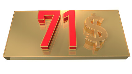  Creative gold3d number 71  $