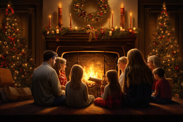 On Christmas Eve, the family gathered around the fireplace to sing carols and exchange heartfelt...