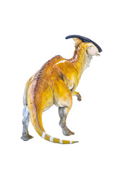 Parasaurolophus  dinosaur isolated background