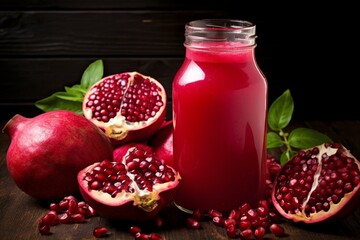 Juice made from pomegranates, infused with ginger and lime. Generative AI
