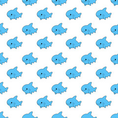 Cute seamless shark pattern design for decorating, backdrop, fabric, wallpaper and etc.