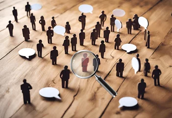 Fotobehang Human resource management recruitment and teamwork concept. Job hiring and leadership theme. © saurabh