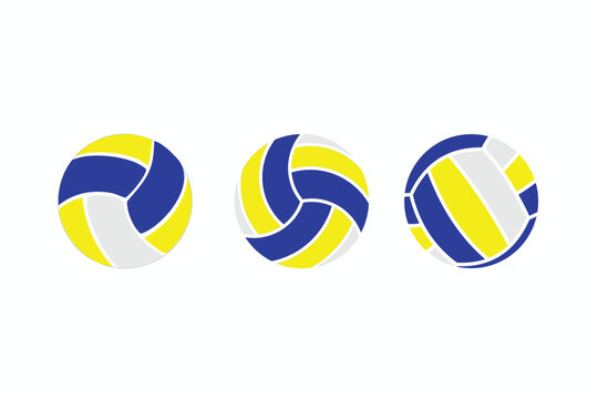Colored volley ball icon. Flat icon volleyball ball symbol