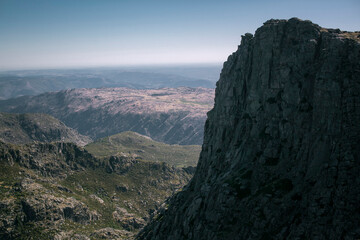 Fototapeta na wymiar Panorama in the Sierra da Estrella mountain range, Portugal.