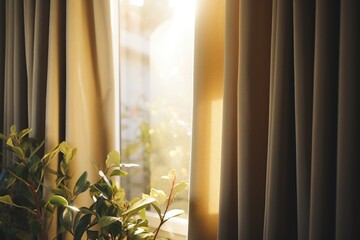 sleek blackout curtains shutting out sunny daylight