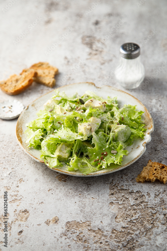 Sticker Healthy leaf salad with avocado and seeds