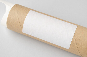 Cardboard mailing, shipping tube mockup.
