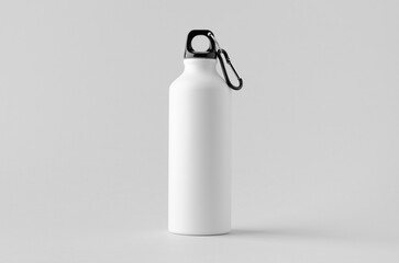 White reusable water bottle mockup.