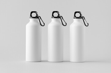 White reusable water bottle mockup.