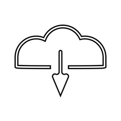 Cloud Computing, Computer cloud and Cloud Hosting related line icons. Cloud storage.