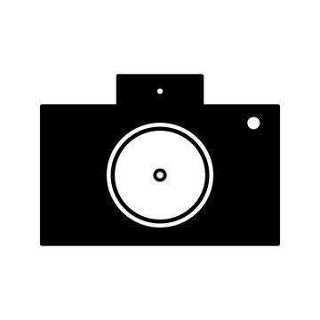 Photo camera vector icon vector illustration on a white backround