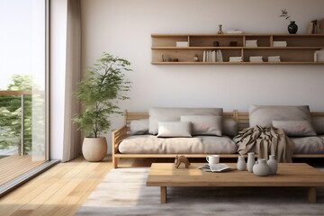 White modern sofa apartment furniture design room home living wall interior