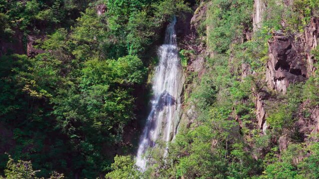 Waterfall Fagen river above Bozen in South Tyrol, Italy.