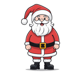 HOLIDAY CHRISTMAS, MARRY CHRISTMAS / Chimney Santa Claus - Cute and Fabulous Hipster Santa Claus Sticker Collection, Illustrated Vector Style, Isolated on a Transparent Background png (Generative Ai)