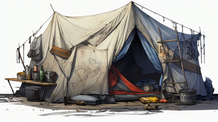 Street city homeless tent