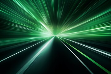 Abstract Speed Motion in Light Green on Dark Background