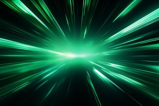 Abstract Speed Motion in Light Green on Dark Background