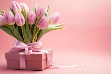 Pretty in Pink: Tulip Bouquet and Gift Box