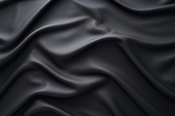 Textured Black Leather with Dark Waves