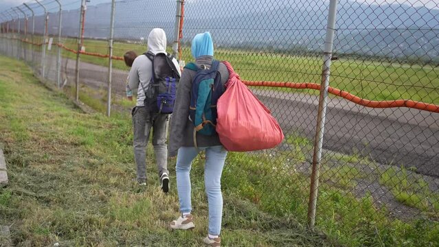 refugee family runs Illegal Border crosser problem undocumented person
