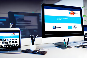 tablet pc with graph. generative AI