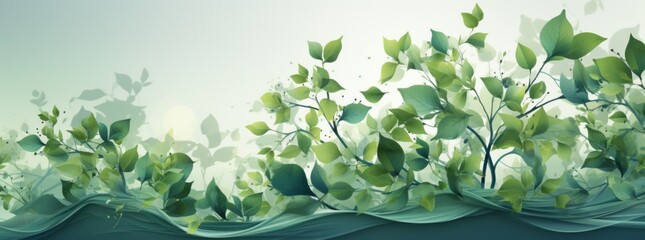 Hand-Drawn Plants in Wide Format