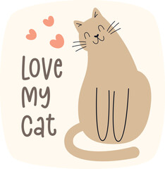 Love My Cat Sticker