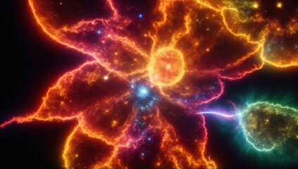 Obraz premium A Colorful Nebula Nebula With Many Stars