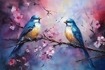Enchanted songbirds, their melodies capable of healing and soothing troubled hearts - Generative AI