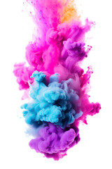 Fototapeta premium colorful vibrant smoke bomb explosion clouds on transparent background 