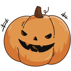 Halloween pumpkin with hat and basket