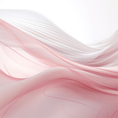 abstract background with smooth wavy lines in pink and white colors