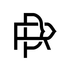 P R logo