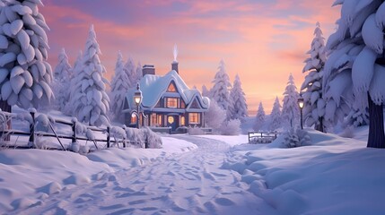 Christmas Night in Village. Snow Man, Ice Mountain,  Snow Houses.Concept Art Scenery. Character Design Concept Art Book Illustration Video Game Digital Painting. CG Artwork Background. Generative AI
- 663225933