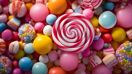 Foto op Canvas Vibrant Assortment of Sugary colorful candy © fraudiana