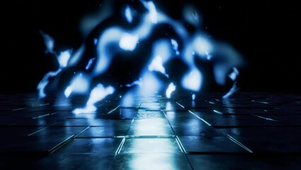 Abstract blue flame. Blue fire. Abstract background concept. Seamless loop