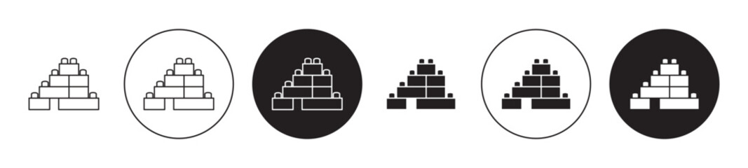 building toy icon set. preschool blocks vector symbol. building brick toy sign in black filled and outlined style.