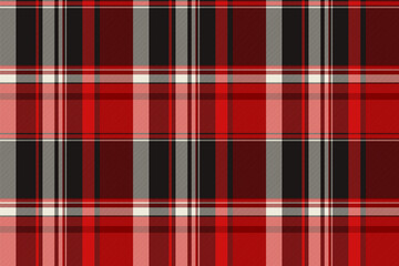Texture vector pattern of plaid textile fabric with a seamless tartan background check.