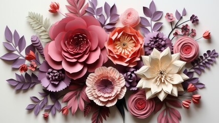 spring flowers cut out of paper