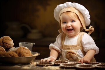 Baby Chef Baking Cookies