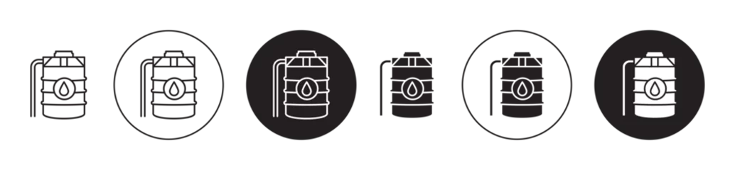 Foto op Canvas Water tank icon set. water storage reservoir plastic tank vector symbol. watertank line icon in black filled and outlined style. © Gopal