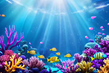 Obraz na płótnie Canvas coral reef with fish.generative AI