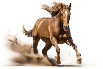 Rodeo mad horse isolated on a white background. generative AI