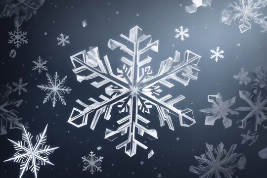 snowflakes on blue background winter graphic