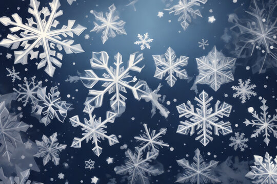 snowflakes on blue background winter graphic