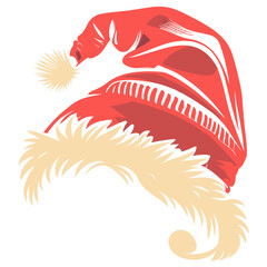  graphics white and red Santa Claus hat on a white background