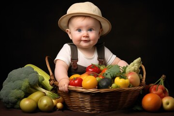 Fototapeta premium Adorable Agri-Toddler